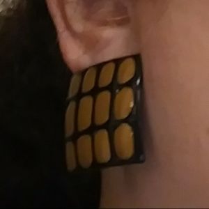 Black and Brown Enamel Post Earrings